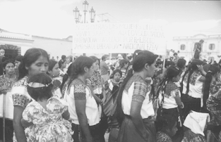 Mayan women marching in support of Zapatistas-Chiapas, Mexico